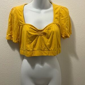 Truly Maldy Deeply Los Angeles Yellow Women's Crop Top size M